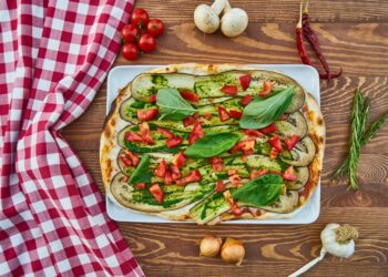 Ketogene Auberginen-Champignon Pizza